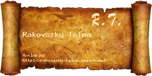 Rakovszky Telma névjegykártya